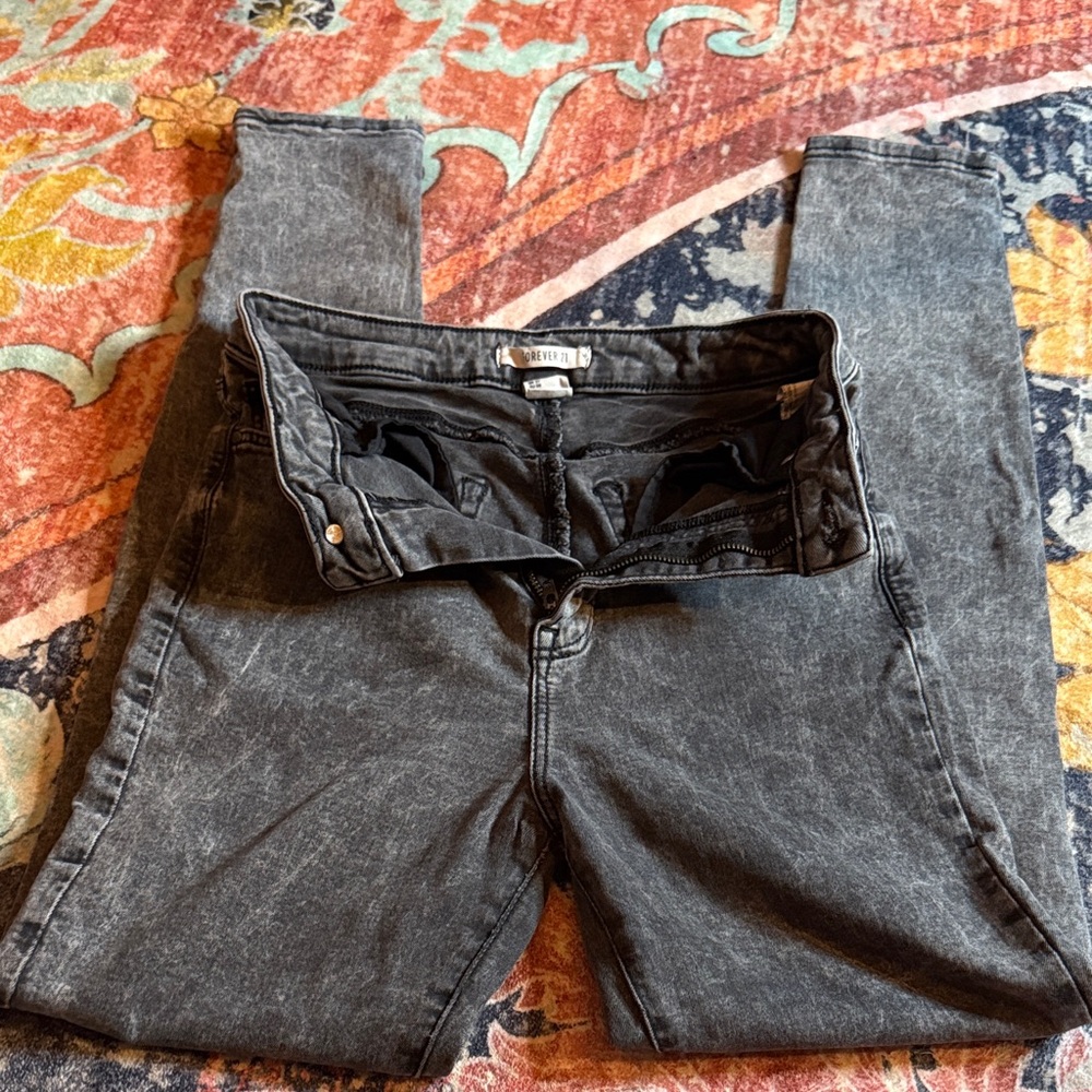 Forever 21 Charcoal Washed Jeggings